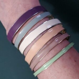 6 Enamel Stainless Steele Bangles
